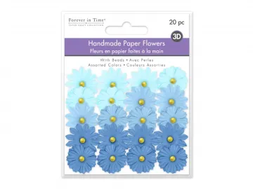 Blue Medley Paper Flowers, 20 pieces
